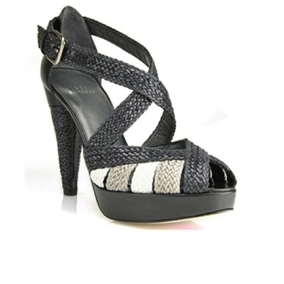 Stuart Weitzman Black and Cream Heels - Picture 1 of 10